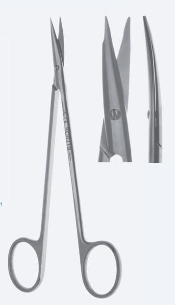 Ножиці, хірургічні, "Jameson", дисекційні, вигнуті, тупокінцеві, загальна довжина 150 мм, 6". Бренд - Asanus Medizintechnik Gmb, Німеччина